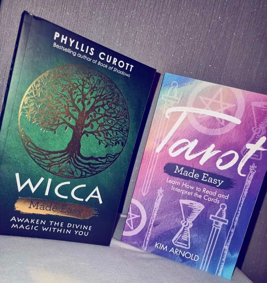 Photo of the front covers of the Wicca Made Easy and Tarot Made Easy books
