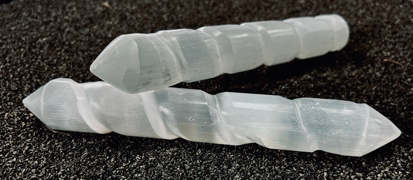 Twisted Selenite Wand.