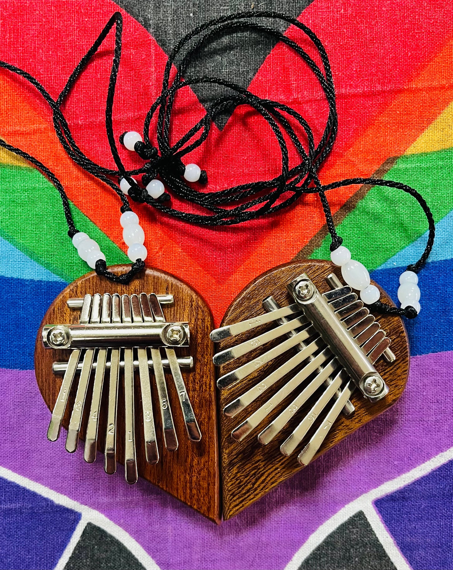 Left Heart shaped Wooden Mini Kalimba