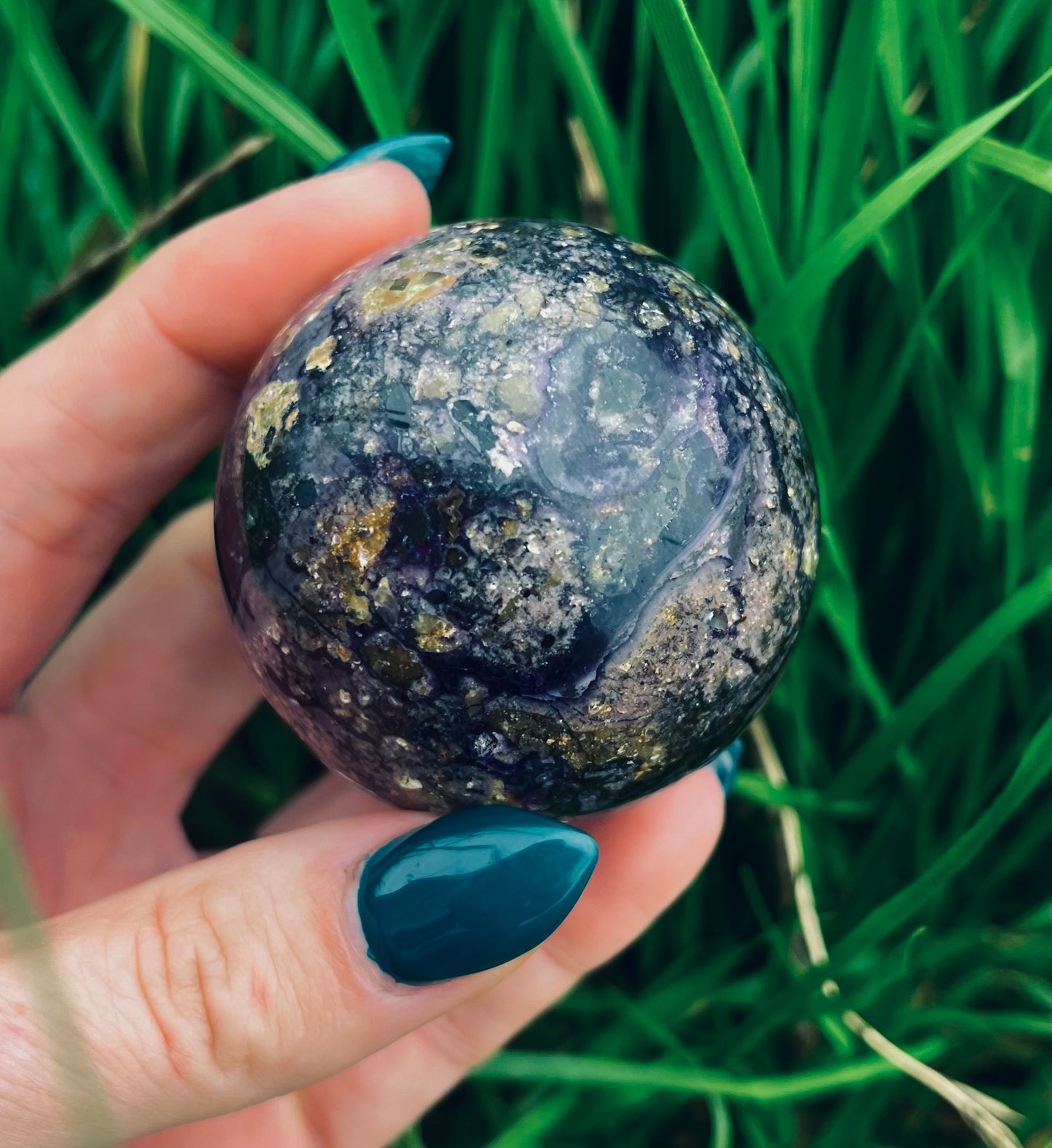 Large Tiffany Stone Sphere.