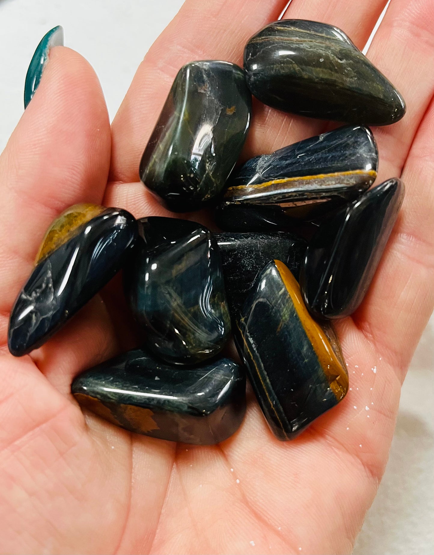 Blue Tiger’s Eye Tumblestones.