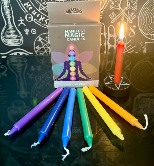 Seven Chakra Manifest Magic Candles.