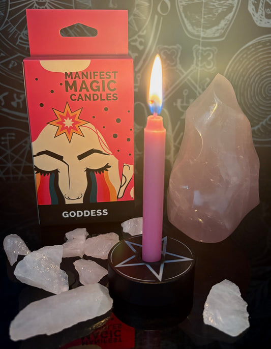 Pink Manifest Magic ‘Goddess’ candles.
