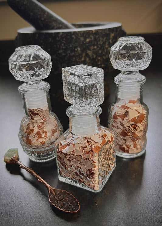 Mini Apothecary Glass Bottles with Egg Shells & Crystal Spoon.