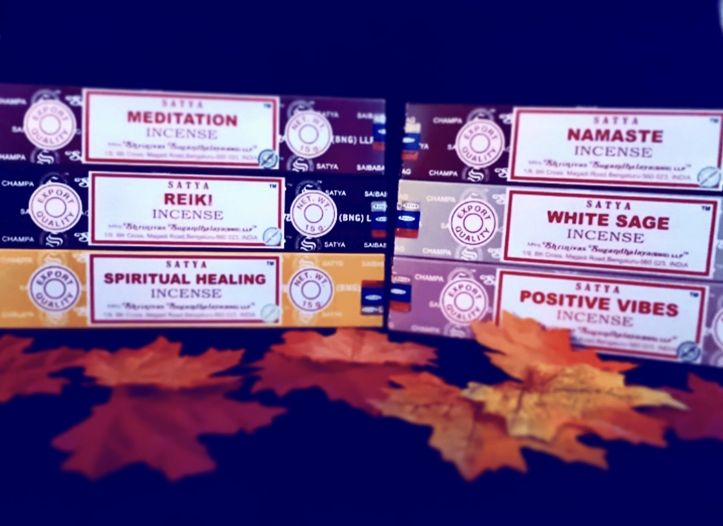 Photo of six boxes of incense sticks