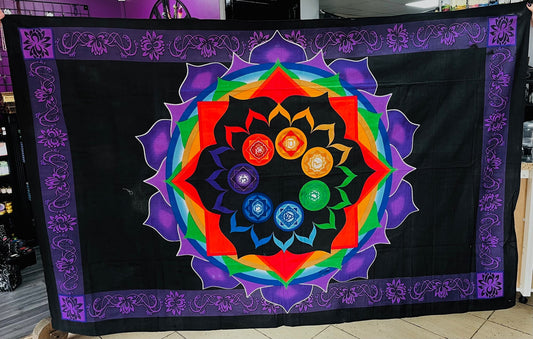 Photo of a large rainbow chakra sheet.