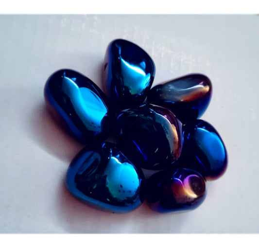 Photo of several cobalt aura stones