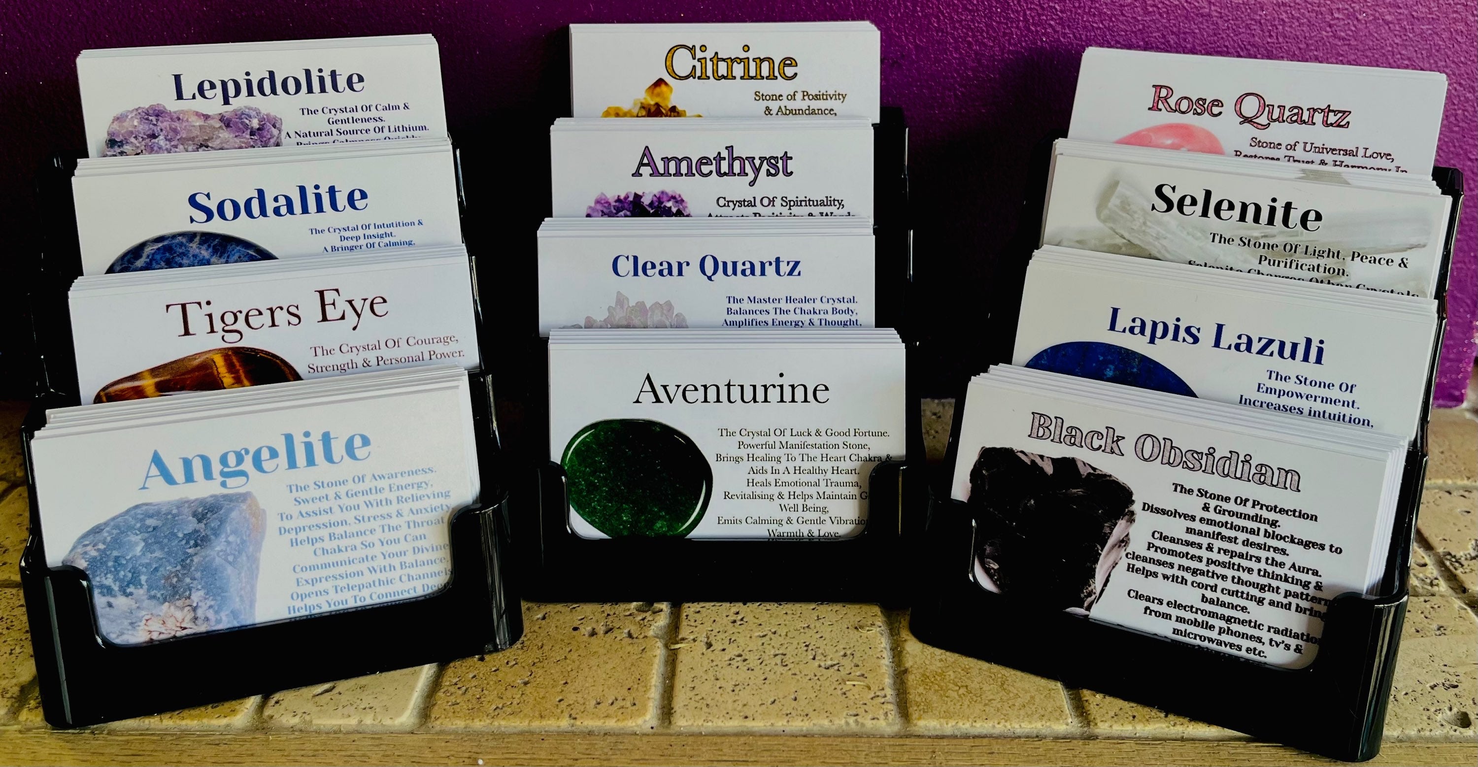 Online Informational crystal cards