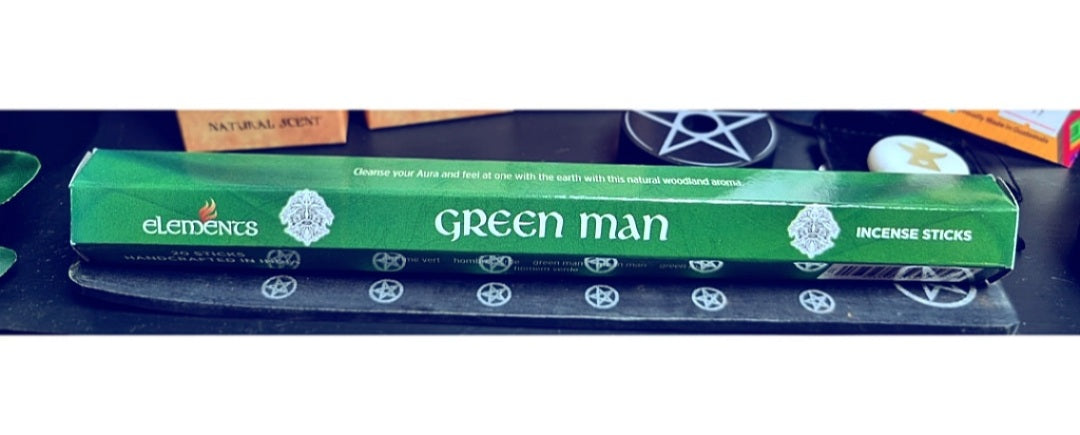 Photo of a box of Green Man incense sticks.